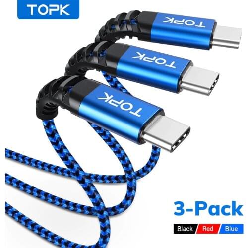 AN24 3 Packs USB Type C Cable 3A Fast Charging for Samsung Xiaomi Mobile Phone Type-C Data Cable USB-C