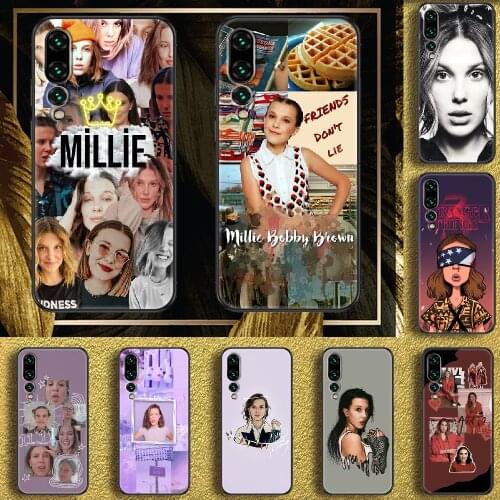 Millie Bobby Brown Stranger Things Phone case For Huawei P Mate P10 P20 P30 P40 10 20 Smart Z Pro Lite 2019 black trend funda 3D