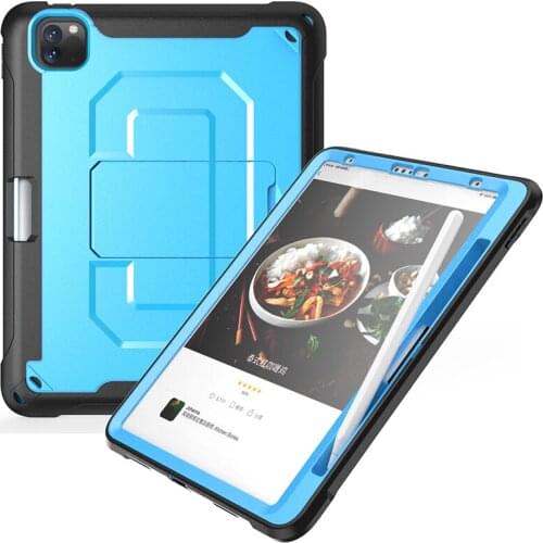 Pro 11 2020 Durable Silicone Case with Kickstand and Pencil Slot for iPad Pro 11 2018 TPU Protective Back Cover