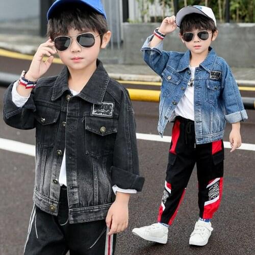 New Arrive Jean Spring Autumn Boy Coat Overcoat Top Kids Costume Teenage Gift Children Clothes High Quality Plus Size