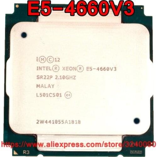 Intel Xeon CPU E5-4660V3 2.10GHz 14-Cores 35M LGA2011-3 E5-4660 V3 processor E5 4660V3 free shipping E5 4660 V3