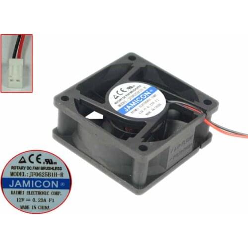 Jamicon JF0625B1H-R DC 12V 0.23A 60x60x25mm 2-wire Server Cooling Fan
