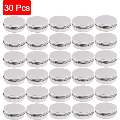 30pcs Round Metal Lip Balm Tins Containers with Lids Pots No Leakage Small Seal Jars DIY Balm Pill Candy Containers Round box