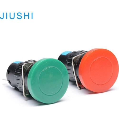 LA16Y-11M plastic mushroom head momentary push button switches 16mm 3pins