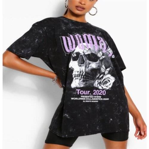 2021 European and American summer womens wear new loose womens wear large short sleeve T-shirt y2k top