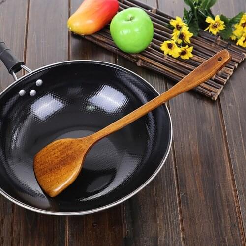 Natural Health Bamboo Wood Kitchen Slotted Spatula Spoon Mixing Holder Cooking Utensils Dinner Food Wok Shovels Supplies