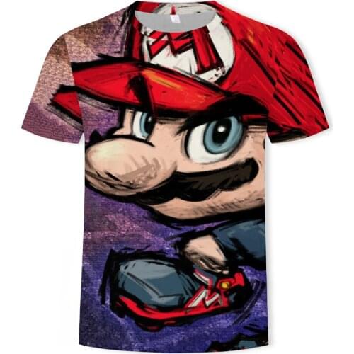 Fashion new 3D printing game character O-neck T-shirt sports leisure comfortable all-match top 100-6XL