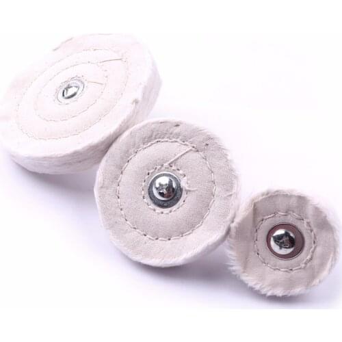 3pcs 50/75/100 mm Flannelette Polishing Wheels Pad Set Cloth Buffing Wheel Grinder For Jewelry Wood Metal Polishing 1/4” Mandrel
