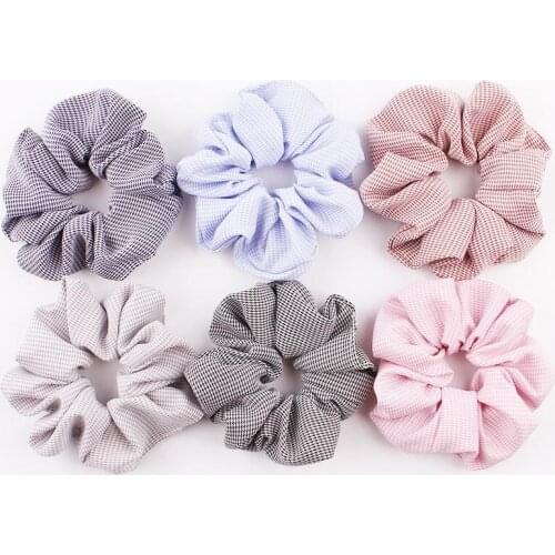 New Fashion Girl Hair Accesorios Ladies Hair Tie Plaid Lady Scrunchies Hair Female Holder Rope Rubber Bands Hair Accessories