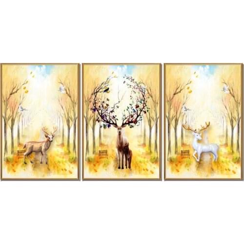 Factory wholesale (No Framed) Nordic Elk Series Canvas Print On Canvas Printing Wall Pictures 12YM-A-715