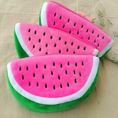15*9cm Watermelon Plush Stationery Pencil Case Pen Purse Bag Lovely Velishy Fashion Cosmetic Bags & Cases