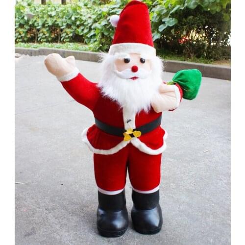 Christmas decorations gift Santa snowman fabric combination scene DP window props 1 meter standing old man