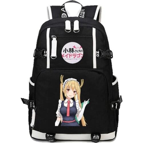 Miss Kobayashis Dragon Maid backpack Unisex luggage Backpacks teenagers canvas Shoulder Bags Rucksack Children School book Bag