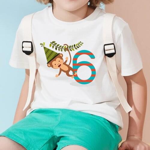 Happy Birthday T Shirt For Kids Boy Girl My 1st 2nd 3th 4th 5th 6th 7th 8th 9th Birthday Outfit Baby Child Clothing 1 2 3 4 5 6