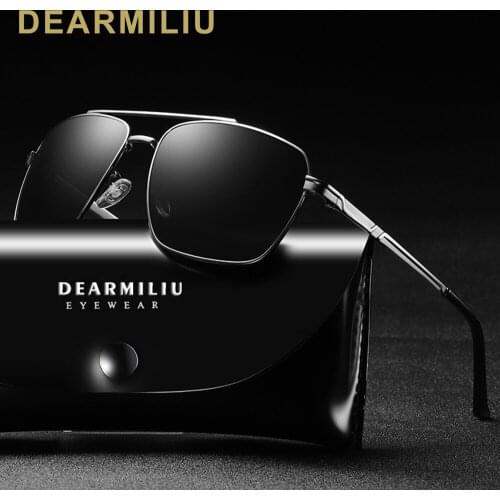DEARMILIU Design Mens Polarized Sunglasses Women Driving Square Frame Fashion Mirror Sun Glasses Goggle Gafas De Sol For Men