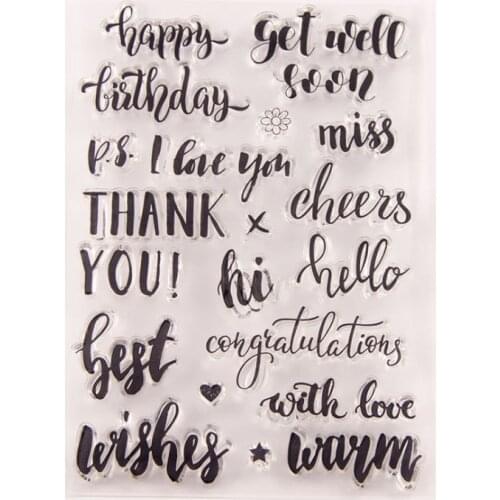 Cake greeting thank you silicone mold Cutter stamp embosser holiday Fondant plastic cutter Cake Mould tools fondant Baking