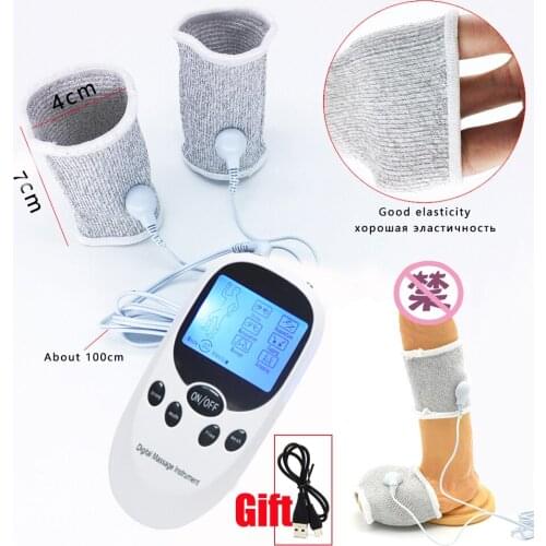 USB Charge Host,Electro Shock Penis Ring,Male Electrical Stimulation Therapy Massager Cock Ring E-Stim BDSM Sex Medical Toys Kit