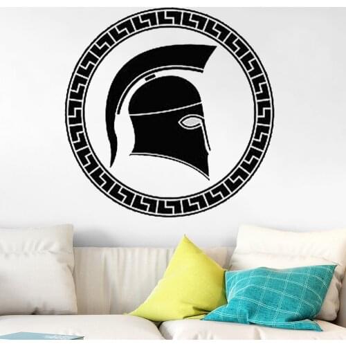 Vinyl Wall Decal Helmet Ancient Greek Warrior Spartan Art Stickers Mural Wall Decal Arts Decoration Vinyl Removable Ru-306