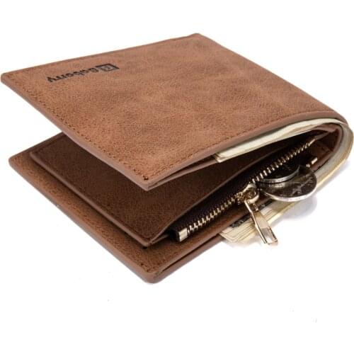 Vintage Leather Hasp Small Wallet Zipper Wallets Coin Pocket Purse Card Holder Men Wallets Money Cartera Hombre Bag Male Clutch