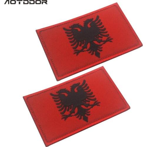 Albania embroidery flag Patch Badge US Army Tactical Combat Emblem Applique sticker Military Patches