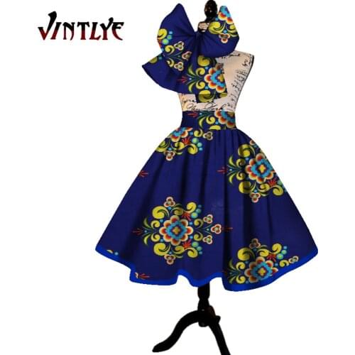 2020 New, Stylish African Style, Irregular Bow Dress, Plus-Size, Multi-Color African Dashiki Dress Model WY5377