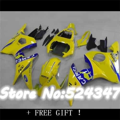 Yellow Camel bodywork Fit For YZF 600 R6 2003 2004 2005 motorcycle Fairing Kit YZFR6 03 04 05 YZF600R6 Black Cowling