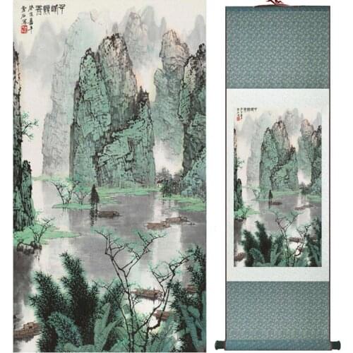 Mountain and River painting Chinese scroll painting landscape art painting home decoration picture 041709