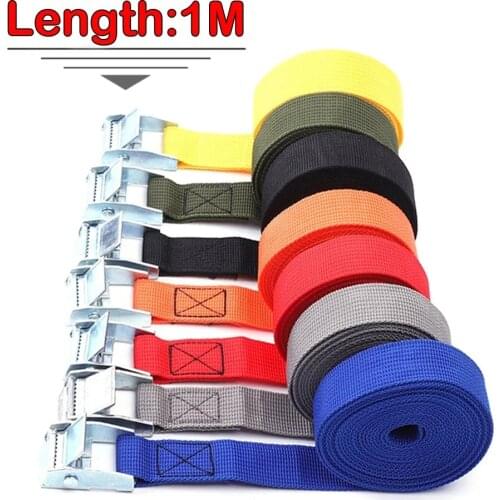 1M Lashing Strap W/ Buckle Nylon Quick Release Fr Cargo Tie Down Luggage Bag Fastening Tool Cargo Lashing Strap