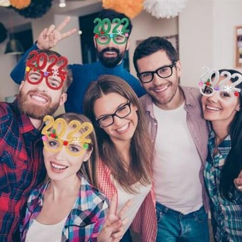 1pcs 2022 Merry Christmas Glasses Santa Snowman Antler Glasses Adult Kids Gift Xmas Decoration Eyeglasses Prop Party Dress Up