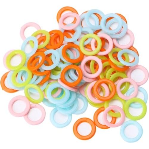100Pcs DIY Crochet Ring Circle Hook Plastic Craft Tool for Handbag Car Seat