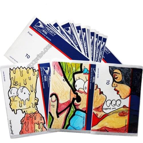 Free shipping 100pcs Blank Blue Top Priority Mail Eggshell Stickers for Graffiti Slaps size 4.5"x3.25"