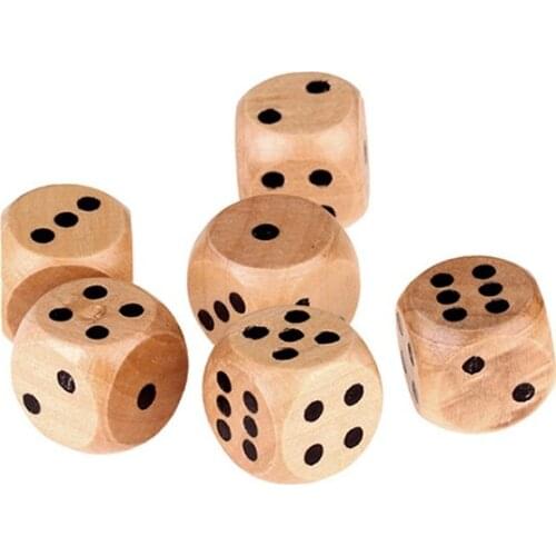 2pcs 6 Sided Wood Dice Point Cubes Round Corner Party Kid Toys Game 16mm Dice Toys For Adults Wood Dice