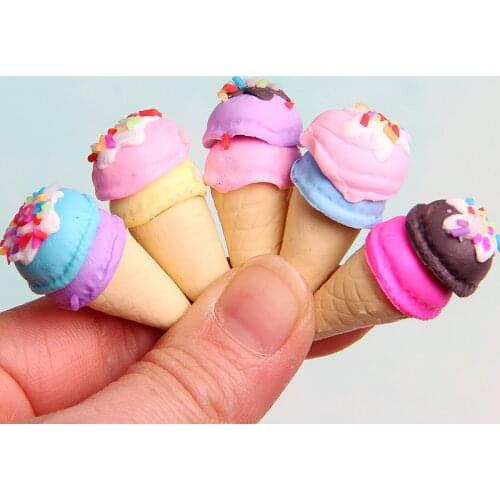 2pcs 1/6 Scale Dollhouse Miniature Food Colorful Ice Cream for blyth bjd dollhouse pretend food Kitchen Toys for children Toy