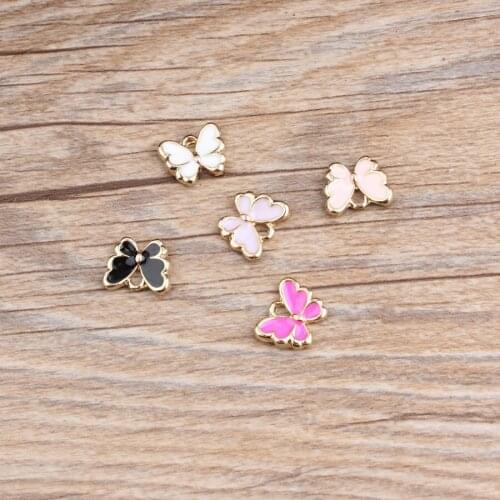 New 20pcs DIY fashion charms gift enamel butterfly alloy pendant making bracelet necklace clothing jewelry Accessories