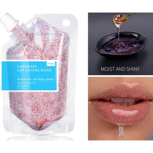 25ml Shiny Lip Gloss Base Oil With Glitter Powder DIY Lip Gloss Raw Material Gel Handmake Shimmer Liquid Lipstick Makeup