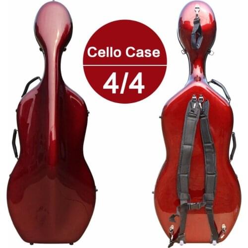 Yinfente Cello Case 4/4 Carbon Fiber Composite Material Light/Strong 3.6KG