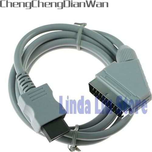 ChengChengDianWan PAL Length For WII RGB Scart Cable Lead Cord For Nintendo For Wii Games Console Accessories 2pcs/lot
