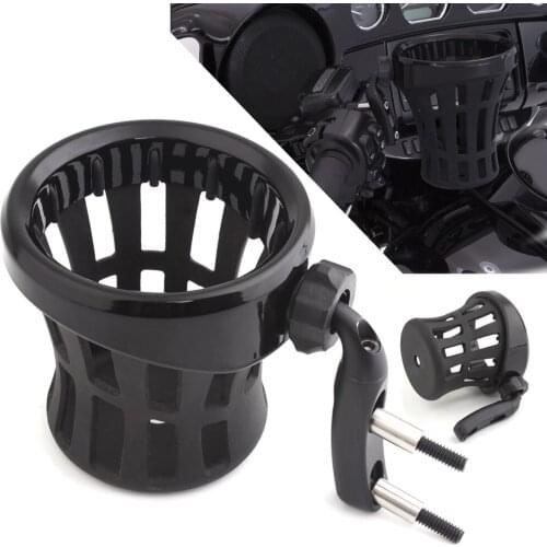 Motorcycle Black Cup Holder For Harley Touring Dyna Livewire XL FXST Road King Clutch Brake Perch Mount Drink Carrier Support