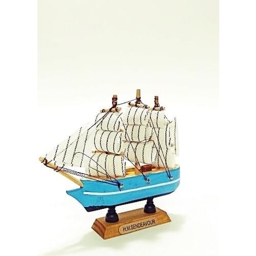 Deco Elite Wood Handmade Sailing Boat Model Small Size 12 cm