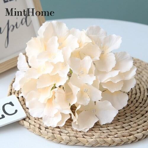 18cm Diameter 27 Pieces of Flower Head Hydrangea Artificial Silk Cloth Wedding Road Guide Home Decoration Flower Wall