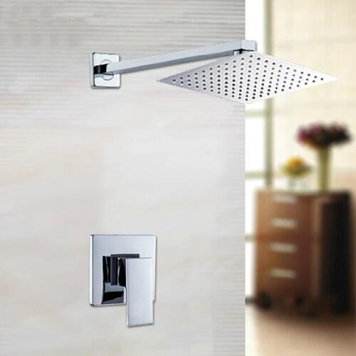 Rainfall Wall mounted shower set bathroom shower mixer faucet with 8 inch shower head bath shower set