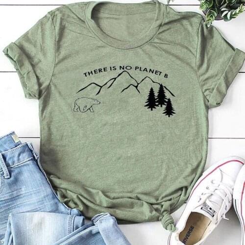 There is no planet B T-Shirt Christian Planet Casual Stylish Feminist Aesthetic Tee Summer Grunge Vintage Planet t shirt Tops