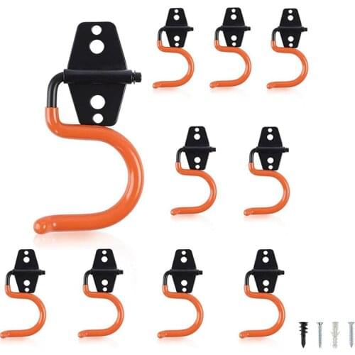Garage Hooks Heavy Duty, Utility Tool Hangers and Broom and Mop Holder Wall Mounted for Organizing Cleaning Tools 10Pack