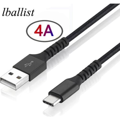 Lballist Braided 4A USB Type C Fast charging Cable Foil and Braided Shielded For Smart Mobile Phone 50cm 1m 2m