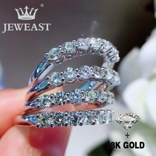 Natural Diamond 18K Gold Pure Gold Ring Beautiful Gemstone Ring Good Upscale Trendy Classic Party Fine Jewelry Hot Sell New 2020