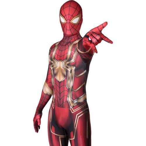 Adult/Kids Gold Iron Costume 3D Print Lycra Spandex Homecoming Costume Bodysuit Halloween cosplay Jumpsuits disfraces de hallowe