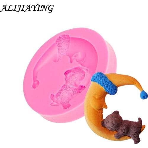 Lovely Moon bear silicone molds cake decorating chocolate mold silicone soap mold kitchen accessories D0001