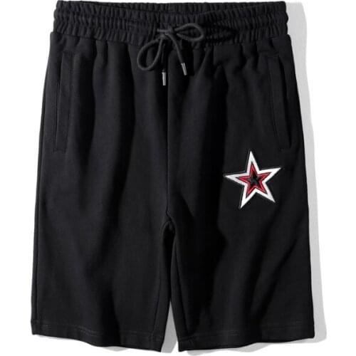 Men high New Novelty Comfortable Classic embroidery stars Skateboard Street Cotton Casual Shorts Kanye Hip-hop Parkour #L69