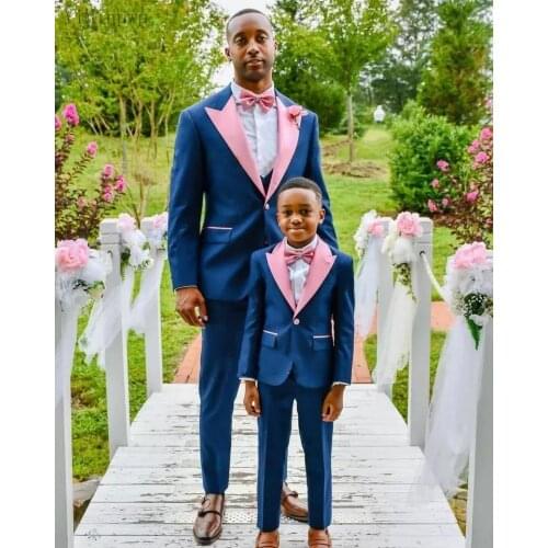 New Navy Blue 2 Piece Beach Wedding Tuexdos Formal Prom Suit Party Blazer (Jacket+Pants) Chic Streetwear Custom Made