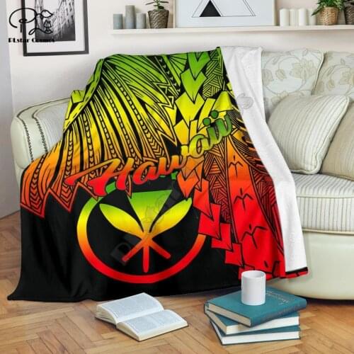 Tribal Wave Tattoo Reggae Polynesian Style Blanket 3D print Sherpa Blanket on Bed Home Textiles Dreamlike HOME ACCESSORIES
